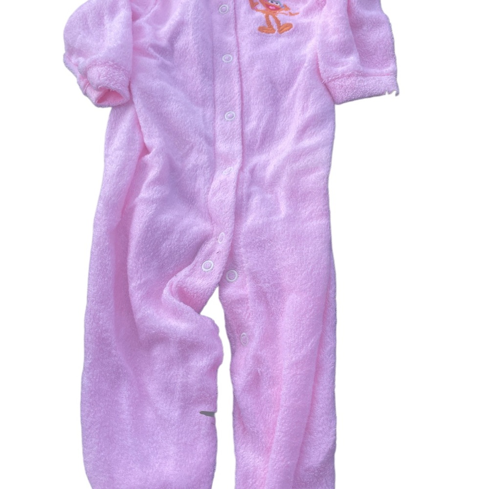 Vintage Sesame Street Pink Plush Footie Pajamas